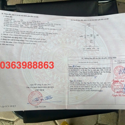 CC cần bán lô đất 90 tại tiên trượng thủy xuân tiên