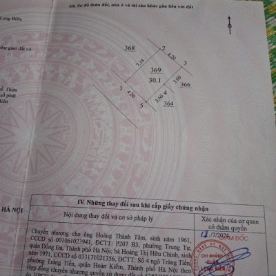 Bán đất ngõ 466 Ngô Gia Tự, phân lô oto 7c vào nhà nhỉnh 5 tỷ còn TL. LH 0936123469