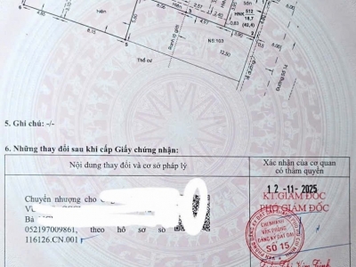 Đất MT 105 Đường số 14, Phường Thông Tây Hội, Phường 8 cũ, Gò Vấp, MT 12m, 4,8x28m, NH 10,4m, Cn 202,8 m2, Gpxd Hầm trệt lửng 5 lầu, ST, 21 tỷ TL