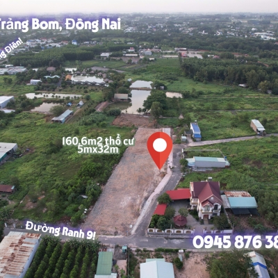 160 6m² thổ cư trảng bom cạnh kcn giang điền giá chỉ 1 3 tỷ 0945 876 388