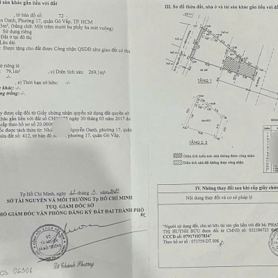 Nhà 2 MT 231 Nguyễn Oanh, Phường 17, Gò Vấp, MT 25m, 4x22m, NH 10m, Cn 113,3 m2, trệt 2 lầu, 18,5 tỷ TL