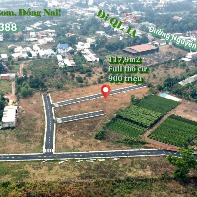 Bán 117,9m2 đất ở xã Trảng Bom, Đồng Nai, giá 900 tr
