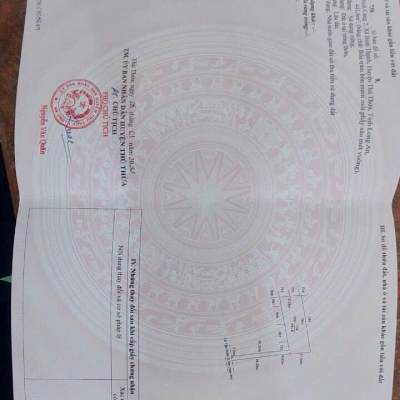 Chính chủ bán đất full thổ cư tại Ấp Bình Cang 2, Xã Thủ Thừa, tỉnh Tây Ninh (giáp phường Long An)