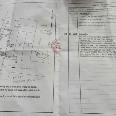 Nhà 2 MT hẻm 153/48 Lê Văn Thọ, Phường 8, Gò Vấp, Hẻm 6m thông, 5,1x15m, Cn 73 m2, trệt 1 lầu, 6,9 tỷ TL