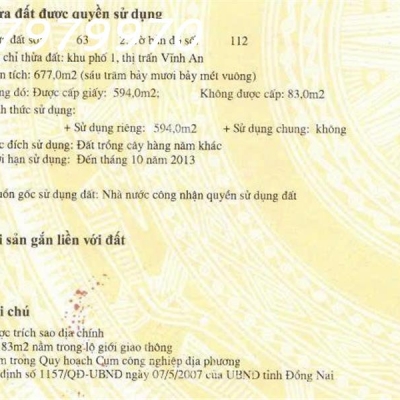 Hàng hiếm tại ĐT 762, Vĩnh An, 3,1 tỷ, 677m2 đất sổ đỏ chính chủ