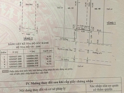 Nhà MT 50 Đường số 1, Phường 13, Gò Vấp, MT 8m, 4x20m, Cn 64,6 m2, trệt 1 lầu, 4PN, 2WC, 7 tỷ TL