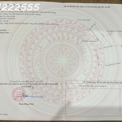 Bán đất Hòa Nghĩa, Dương Kinh - Mặt đường trục chính - ZALO 0567 222 555