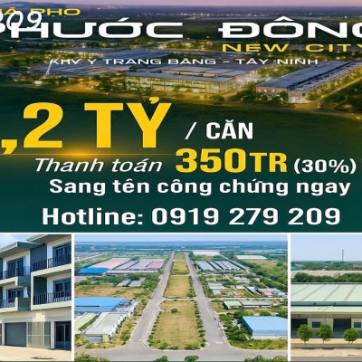 PHƯỚC ĐÔNG NEW CITY – Nhà phố hoàn thiện, pháp lý rõ ràng!