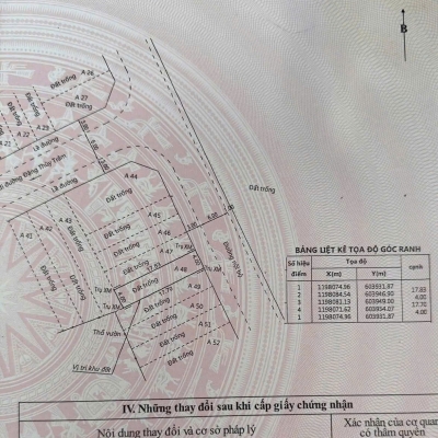 Đất hẻm Đặng Thùy Trâm, Phường 13, Bình Thạnh, 4x17,8m, Cn 71,1 m2, Hẻm 10m, 9,2 tỷ TL