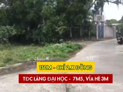 ĐẤT TĐC LÀNG ĐẠI HỌC ĐÀ NẴNG - 150M² (5X30) - CHỈ 2.9 TỶ - LÔ ĐẤT 2 MẶT TIỀN