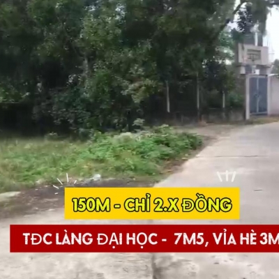 ĐẤT TĐC LÀNG ĐẠI HỌC ĐÀ NẴNG - 150M² (5X30) - CHỈ 2.9 TỶ - LÔ ĐẤT 2 MẶT TIỀN