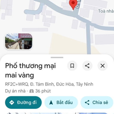 Chính Chủ Cho Thuê 8 Triệu/Tháng : Nhà 2 Mặt Tiền Khu Thương Mại Mai Vàng - Đức Hòa Hạ - Long An.