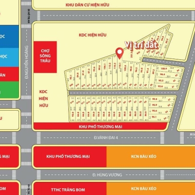 Bán 118m2 đất full thổ cư, gần Nguyễn Hoàng, xã Trảng Bom