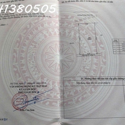 Bán đất trung tâm Phường Hưng Trí (nay là Sông Trí).