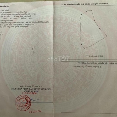 CHÍNH CHỦ CẦN BÁN ĐẤT SỔ ĐỎ Ở HUYỆN VĨNH CỬU , ĐỒNG NAI 600000 M2
