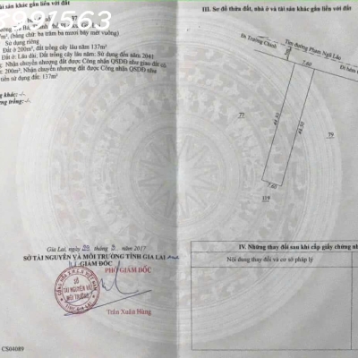 Bán đất tặng ngay dãy trọ ( 10 phòng ) 24 Phạm Ngũ Lão, P.Hội Phú, DT 337m2, giá đầu tư