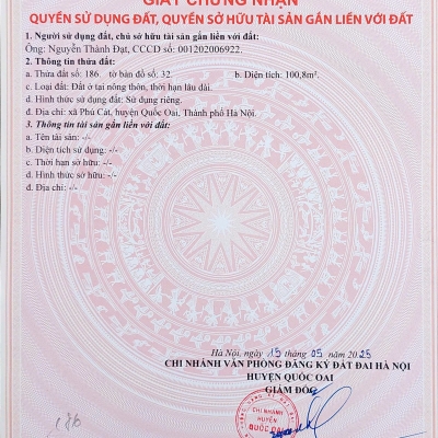 Về đất nền Láng Hòa Lạc 100m2 giá 2.8 tỷ – gần khu dịch vụ, giao thông thuận tiện  Nguyễn Hùng BĐS - 0989333012
