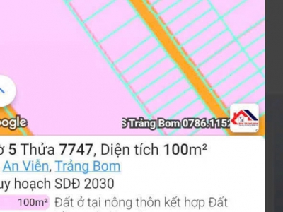 Bán đất An Viễn, giáp Tam Phước, giá 1.05 tỷ
