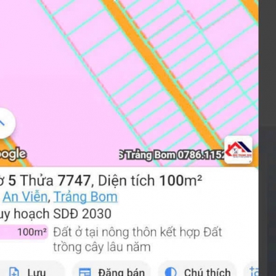 Bán đất An Viễn, giáp Tam Phước, giá 1.05 tỷ