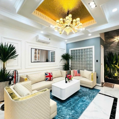 Nhà MT 158 Đường số 59, Phường 14, Gò Vấp, MT 10m, 4x15m, Cn 55,2 m2, trệt 3 lầu, ST, 3PN, 5WC, Phòng Karaoke, Phòng Xông hơi, Full nội thất, Thang máy, 13,9 tỷ TL